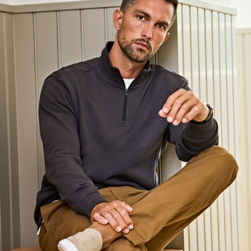 Ribbed Interlock Half Zip Thumbnail